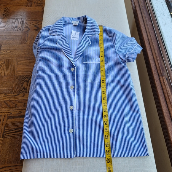 New! J.Crew Small S Blue Striped Cotton Shorts Top Pajama PJ set NWT - Picture 4 of 11